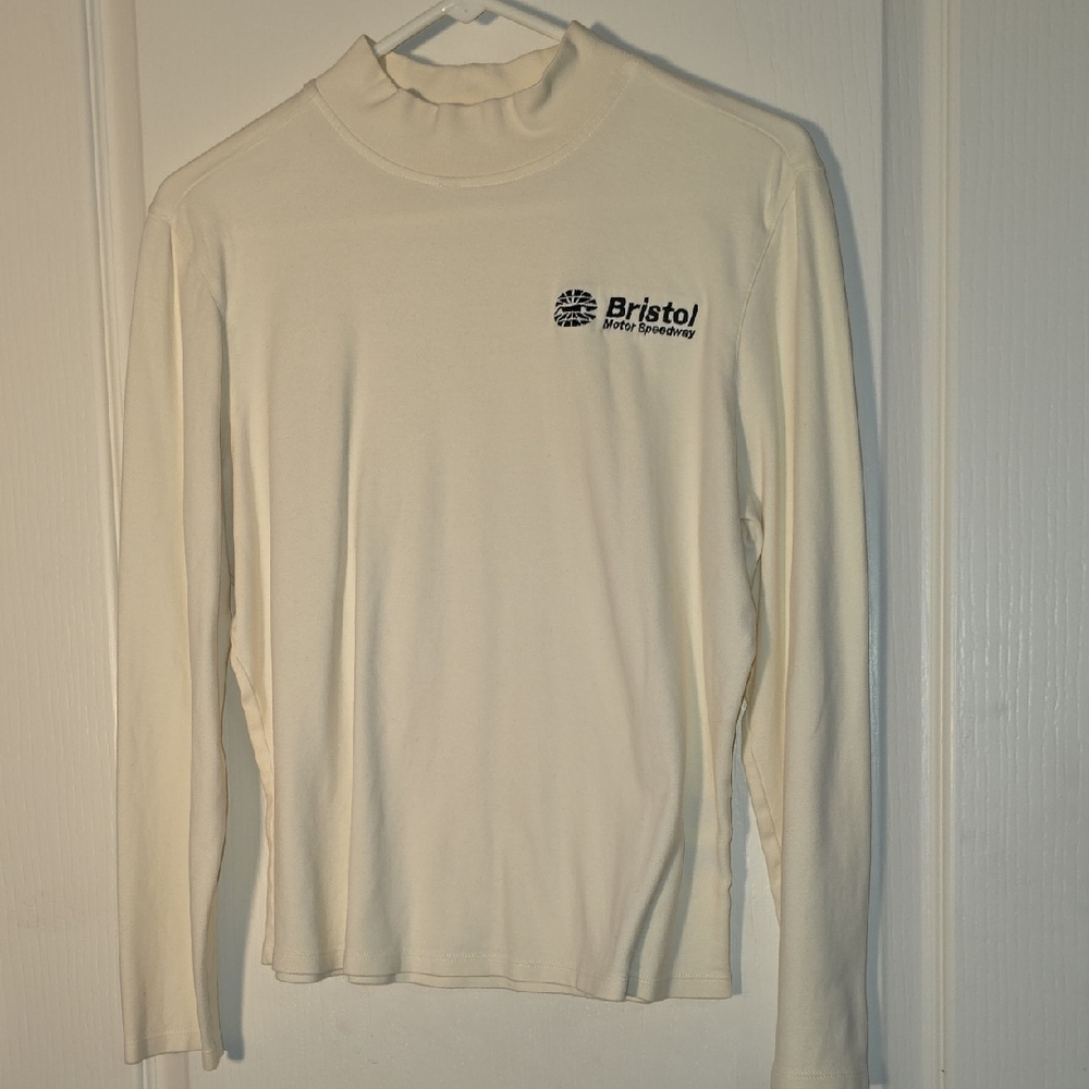 Cutter & Buck Womens Cream Long Sleeve Tee Bristol Motor Speedway